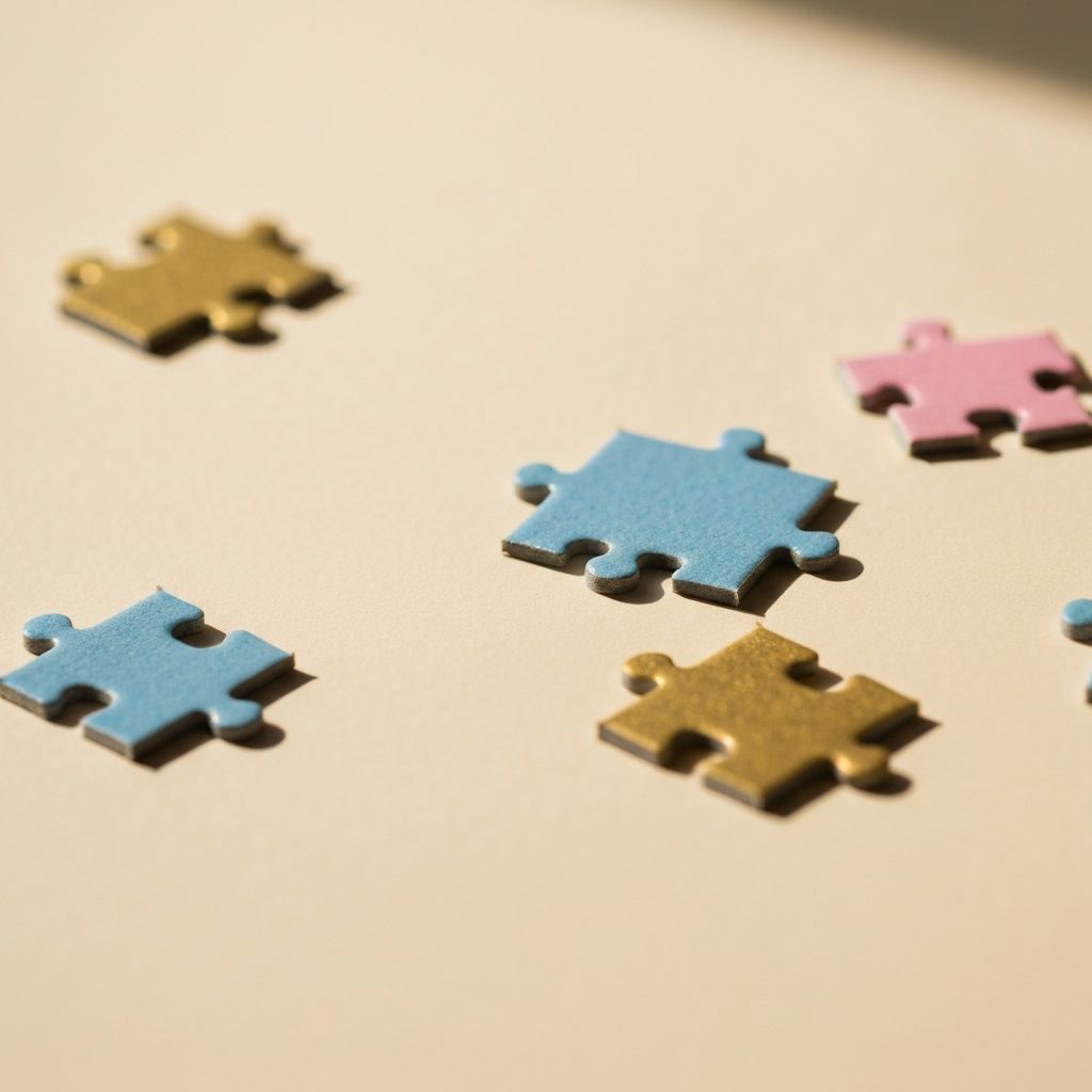 Soft pastel puzzle pieces